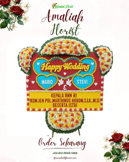 Papan Bunga Pernikahan Bantengan